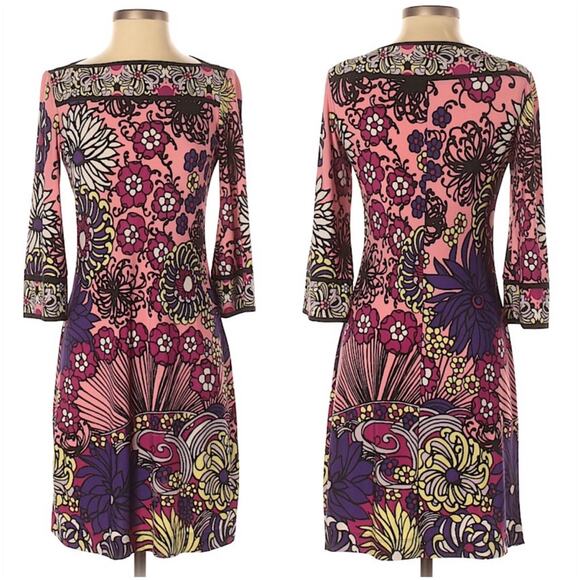 Ali Ro Multicolored Floral Shift Dress - Picture 1 of 8